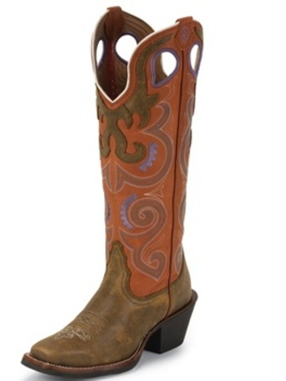 TONY LAMA Women's Western Cowgirl Boots Square Toe Leather 8B, Bronze Moreno
